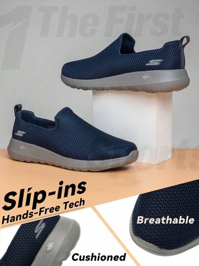 Skechers أحذية رياضية كاجوال سهلة الارتداء من شبكة هوائية، أحذية للمشي، أحذية رجالية خفيفة الوزن، أحذية للمشي في الهواء الطلق 54600-NVGY