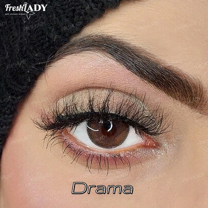FRESH LADY عدسات لاصقة طبية ملونة بني طبيعي من فريشلادي، قطر 14.50 مم، استبدال سنوي، نطاق القوة البصرية 0.00-8.00 ديوبتر، مريحة للاستخدام اليومي والمكياج
