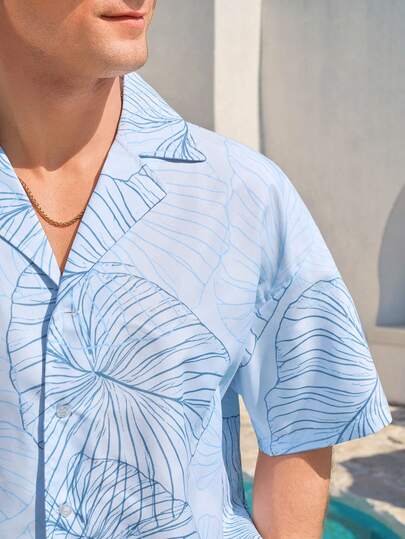 Manfinity Swimmode بنطلون كاجوال مرن الخصر فضفاض للشاطئ، صيفي