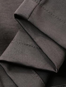DAZY بيجامة رجالية من الساتان بقميص كم قصير وبنطلون طويل، رمادي غامق، صيفي