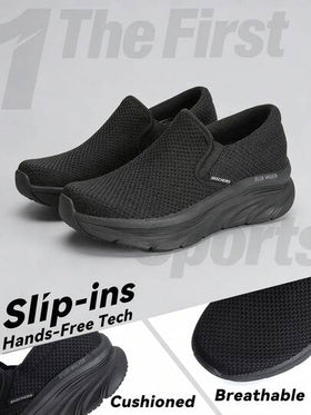 Skechers أحذية رياضية للمشي اليومي للرجال ذات نعل طري 232262-BBK