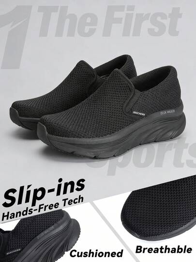 Skechers أحذية رياضية للمشي اليومي للرجال ذات نعل طري 232262-BBK