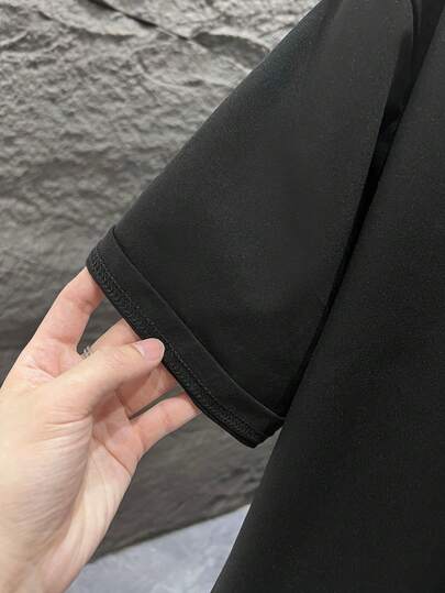 1 قطعة تي شيرت رجالي بتصميم مطبوع فضفاض بأكمام قصيرة | تصميم راقي | ضروري للصيف | سهل التنسيق، يبرز أسلوبك