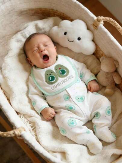 رومبير رضيع طويلة الأكمام مطبوعة برسومات جميلة، ملابس منزلية عادية