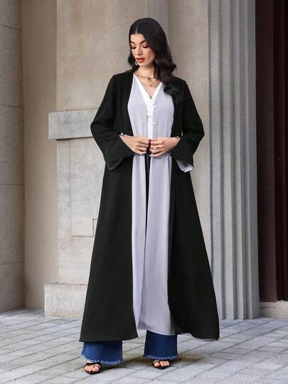 Graceveil عباءة نسائية أنيقة بتصميم مرقع بأكمام طويلة للارتداء اليومي