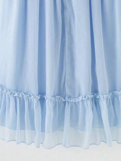 Souflis Souflis فستان صيفي فضفاض أنيق بلون أزرق فاتح على الطراز الفرنسي، مناسب للتسوق والخروج والعطلات وغيرها من المناسبات