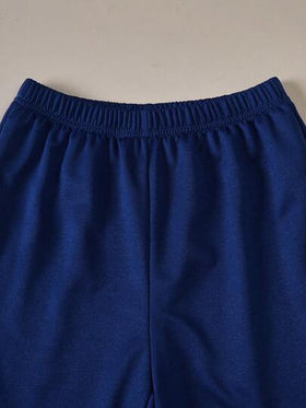 SHEIN Mirajuku طقم قصير الأكمام بياقة طاقم وشورت مخطط للفتيان المراهقين، طقم كاجوال