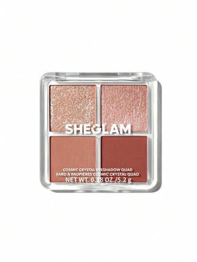 SHEGLAM ظلال العيون Cosmic Crystal Quad-Spellbound 4-Clolor Matte Glitter Eyeshadow Palette Neutral Tone Gold Rose Mauve Shine Glitter Long-Lasting Ultra Pigmented Smooth Blendable Eyeshadow Brown Eyeshadow علامة تجارية جمال مكياج ميكب مستحضرات تجميل للنس