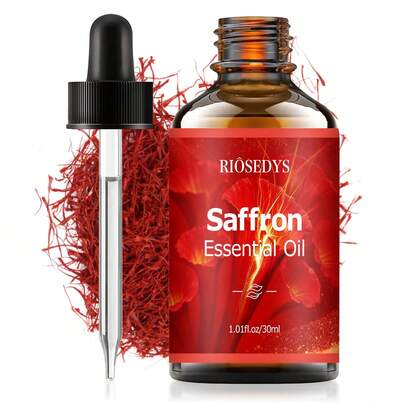 زيت أساسي الزعفران من RIOSEDYS بحجم 30 مل، ذو رائحة زهرية غنية، مناسب لجهاز نشر الروائح المنزلي والمرطب، رائحة دائمة. مثالي للغرفة، اليوغا، السبا، جهاز نشر الروائح، معطر الهواء المنزلي، عطر السيارة، وهدية رائعة لعيد الحب.