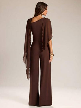 SHEIN BAE جمبسوت نسائية بنطلون واسع على شكل بونشو، ربيع/صيف