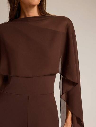 SHEIN BAE جمبسوت نسائية بنطلون واسع على شكل بونشو، ربيع/صيف