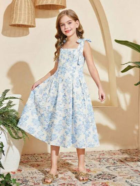 SHEIN فستان كامي بطبعة زهور صغيرة للفتيات المراهقات