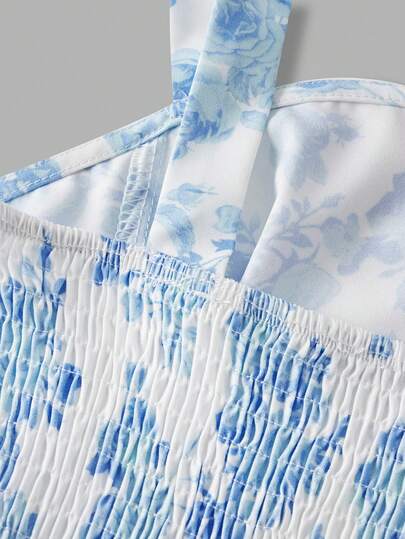 SHEIN فستان كامي بطبعة زهور صغيرة للفتيات المراهقات