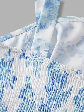 SHEIN فستان كامي بطبعة زهور صغيرة للفتيات المراهقات