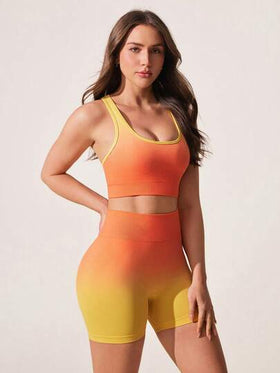 Core Rhythm طقم رياضي للنساء بياقة على شكل حرف U بدون أكمام، كاجوال، مريح وقابل للتنفس