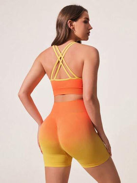 Core Rhythm طقم رياضي للنساء بياقة على شكل حرف U بدون أكمام، كاجوال، مريح وقابل للتنفس