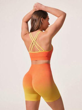 Core Rhythm طقم رياضي للنساء بياقة على شكل حرف U بدون أكمام، كاجوال، مريح وقابل للتنفس