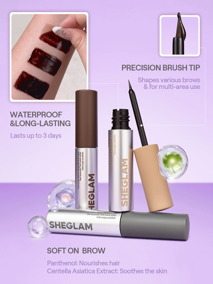 SHEGLAM Tint Lock Tattoo جل حواجب قابل للتقشير-Taupe علامة تجارية جمال مكياج ميكب مستحضرات تجميل للنساء الفتيات مثالي لفصل الشتاء الربيع مثالي ل- Y2K أزياء أنيقة رمضان هدية حفلة جاهز أفضل لون