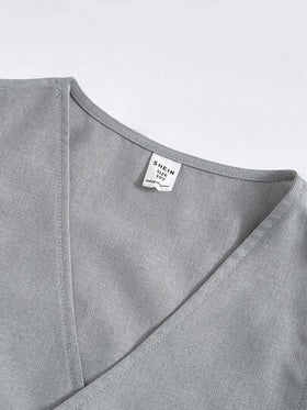 SHEIN 3 قطع بدلة حفلة للأولاد المراهقين، قميص بأكمام طويلة بلون سادة، سترة جنتلمان وشورت بدلة 3 قطع، للمناسبات الرسمية
