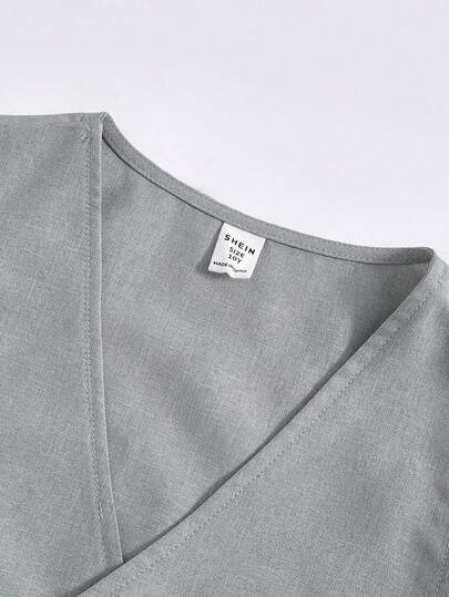 SHEIN 3 قطع بدلة حفلة للأولاد المراهقين، قميص بأكمام طويلة بلون سادة، سترة جنتلمان وشورت بدلة 3 قطع، للمناسبات الرسمية