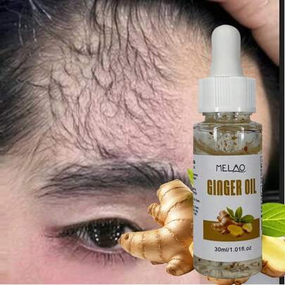 زيت زنجبيل أساسي MELAO، يحتوي على مستخلص زنجبيل طبيعي خالص، يغذي فروة الرأس ويضيف لمعان وليونة وقوة للشعر، 30 مل / 1.01 أونصة سائلة، مع قطارة