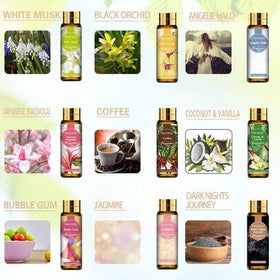 مجموعة زيوت العطور فاتويل 9 قطع 10 مل/0.33 أونصة سائلة، مجموعة زيوت عطرية أساسية، زيوت معطرة لصناعة الصابون والشموع والموزع والمرطب، DIY عطر - جوز الهند وفانيليا / مسك أبيض / قهوة / لبان / D-Jador / ملاك / زنبق أسود / مغنوليا