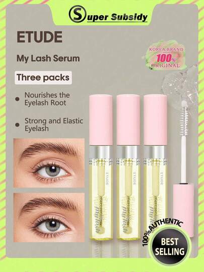 ETUDE 3 قطع مجموعة سيروم الرموش | رعاية يومية لطيفة للرموش | صيغة مغذية خفيفة الوزن، تخلق رموش جميلة طبيعية | أداة تطبيق دقيقة | أساس المكياج | مستحضرات تجميل كورية | 9 جرام/0.32 أونصة*3