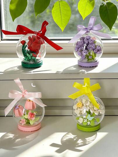 ديكور منزلي DIY مع أزهار محفوظة، يأتي مع أشرطة، خيارين للعرض - على الطاولة أو معلق، فكرة هدية متعددة الوظائف وأصلية، ترتيب زهور اصطناعية معشقة، مناسبة للأعياد والعطلات، عيد الحب، عيد الأم، عيد الميلاد، عيد الأب، ديكور المكتب، رأس السنة