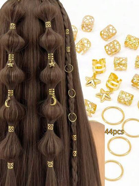 46 قطعة من مجموعة إكسسوارات شعر للفتيات، مشابك شعر بشكل نجوم وأقمار، مناسبة للمناسبات والأعياد والاستخدام اليومي، قلادات، هدايا، رمضان