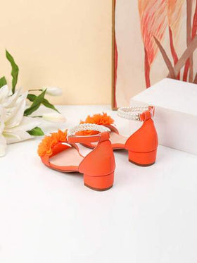 زوج من صنادل ذات كعب عالي مزينة باللؤلؤ، أحذية رقص ذات كعب عالي للفتيات، صنادل للأداء والارتداء اليومي، أحذية زفاف
