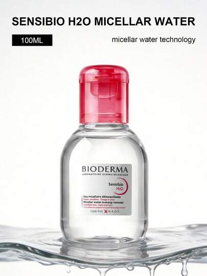 Bioderma منظف مكياج مائي لطيف ومناسب لجميع أنواع البشرة، متعدد الوظائف، ماء تنظيف لطيف، 100 مل / 3.38 أونصة