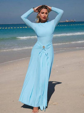 Swim Shayni ملابس سباحة منفصلة للنساء بأكمام طويلة وبنطال طويل للاستخدام اليومي والشاطئ