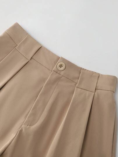 SHEIN Franclia طقم بنطلون وبلوزة نسائي ذو تصميم ضيق مع أرجل واسعة وياقة ملونة بطريقة متباينة