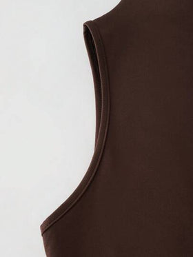 SHEIN Franclia طقم بنطلون وبلوزة نسائي ذو تصميم ضيق مع أرجل واسعة وياقة ملونة بطريقة متباينة