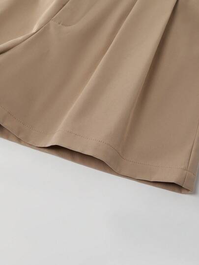 SHEIN Franclia طقم بنطلون وبلوزة نسائي ذو تصميم ضيق مع أرجل واسعة وياقة ملونة بطريقة متباينة