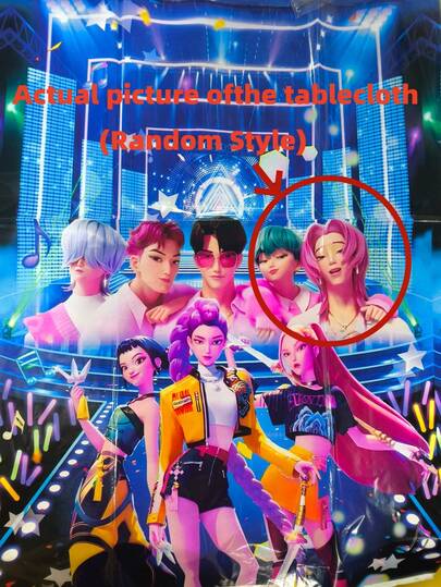 1 قطعة ديكور حفلة موضوع الساحرة الأنمي K-Pop - مفرش طاولة يمكن التخلص منه، مناسب لحفلة عيد ميلاد البنات وديكور عيد الحب، بتصميم وتغليف عشوائي