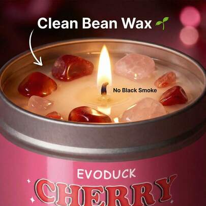 EVODUCK شمعة معطرة بعطر الورد لعيد الحب، شمعة معطرة 3 أونصة، تحتوي على بلورات وردية وبيضاء. مثالية للاسترخاء في المنزل والتأمل واليوغا، وهدية روحية مفكرة للنساء والرجال في عيد الحب والأعياد الميلاد والذكرى السنوية