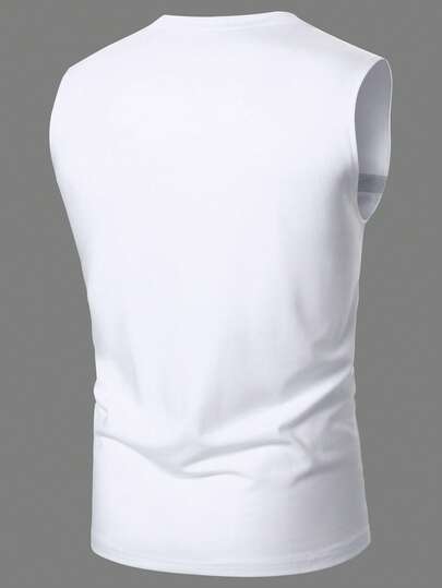 Manfinity Homme طقم ملابس علوية كاجوال بياقة دائرية مطبوعة بخطوط وشورت جيب مائل بطراز الهيب هوب الشارع للرجال