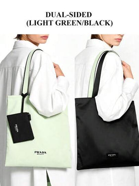 Prada حقيبة يد كبيرة وردية مجموعة حقيبة مكياج للسفر مع جيب أسود قابل للفصل لتخزين مريح