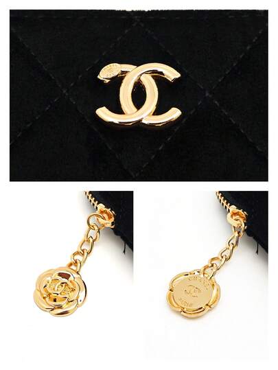 CHANEL حقيبة مكياج سفر كبيرة باللون الوردي مع حقيبة منظم قابلة للفصل باللون الأسود، مريحة للتخزين والتنظيم