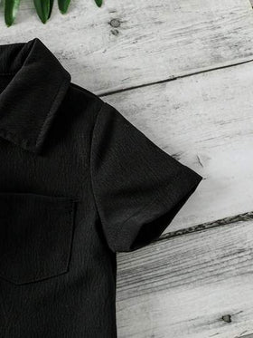 SHEIN Vintaside Kids 6 قطع/مجموعة قميص وشورت قطني بسيط مريح للأطفال الرضع الصبيان، مجموعة متعددة الألوان مناسبة للصيف