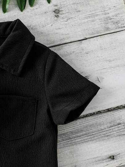 SHEIN Vintaside Kids 6 قطع/مجموعة قميص وشورت قطني بسيط مريح للأطفال الرضع الصبيان، مجموعة متعددة الألوان مناسبة للصيف