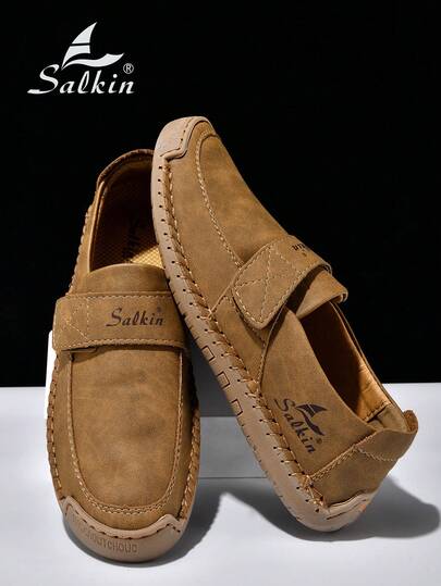 Salkin حذاء لوفر رجالي جديد من مصمم، حذاء كاجوال سهل الارتداء بنعل مطاطي خفيف الوزن وغير انزلاقي، مناسب للارتداء اليومي والخارجي في جميع المواسم، هدية عيد مناسبة. ملاحظة: الحجم صغير، يُنصح بطلب مقاس أكبر بمقدار مقاس واحد