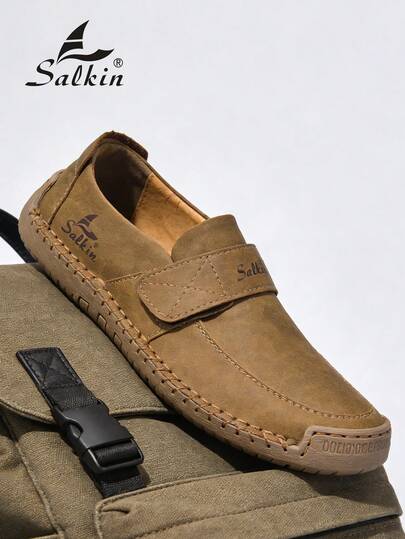 Salkin حذاء لوفر رجالي جديد من مصمم، حذاء كاجوال سهل الارتداء بنعل مطاطي خفيف الوزن وغير انزلاقي، مناسب للارتداء اليومي والخارجي في جميع المواسم، هدية عيد مناسبة. ملاحظة: الحجم صغير، يُنصح بطلب مقاس أكبر بمقدار مقاس واحد