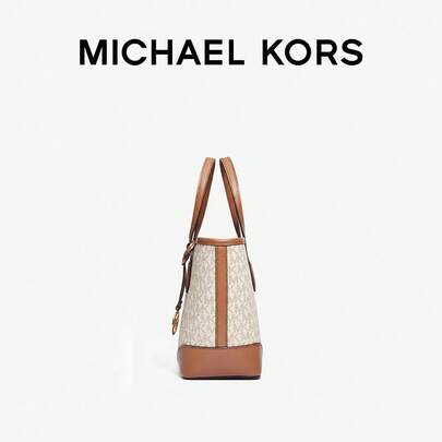 Michael Kors حقيبة يد كلاسيكية أنيقة للنساء من إيفا، حقيبة جلدية متعددة الوظائف للحمل عبر الجسم مع محفظة قابلة للفصل، مناسبة للذهاب إلى العمل والتسوق اليومي، تصميم مفتوح مثالي لكل الأيام، هدية عيد