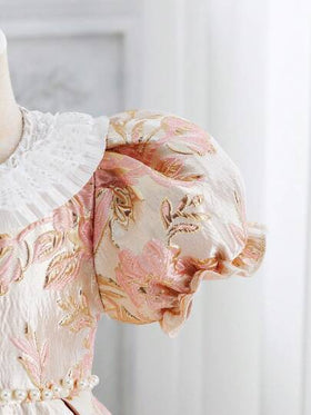 SHEIN فستان أميرة مزين بالخرز على قماش جاكار للخصر، وتنورة طويلة فاخرة من التول للحفلات، الزفاف، والعروض