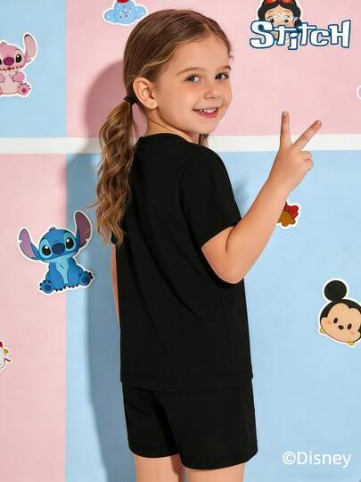 Disney Stitch تعاون مرخص مع "ستيتش" | طقم ملابس فتاة شابة من ديزني للأطفال من عمر 4-10 سنوات، ملابس أولاد، ملابس بنات، ملابس أطفال للمناسبات