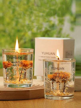 شمعتان شفافتان معطرتان بأزهار حقيقية داخلها، يمكن استخدامها كديكور على الطاولة، كأدوات تصوير لعشاء شموع، هدايا أعياد ميلاد وزفاف، ديكور ليلة المواعدة، هدايا ديكور المنزل لغرفة المعيشة وطاولة الطعام، هدايا تخرج، إلخ.