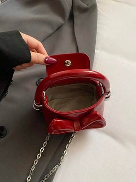 حقيبة يد صغيرة جديدة من الطراز الأمامي، حقيبة ذات فيونكة جميلة، حقيبة يد صغيرة جدًا بطراز بانك، محفظة عملات للأطفال، حقيبة مسائية