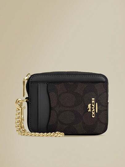 Coach حافظة بطاقات صغيرة ورفيعة متعددة الاستخدامات بتصميم مميز، مثالية للاستخدام اليومي، وإكسسوار رائع لعيد الحب، وحامل بطاقات أنيق للرجال والنساء، بتصميم صغير الحجم ومتعدد الاستخدامات، مثالي لجميع المناسبات.